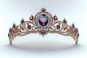 Obraz premium Princess Diadem, Tiara isolated on white. 3d render