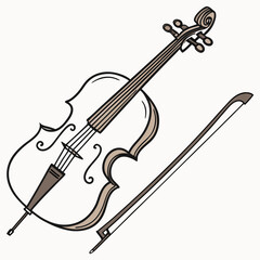 Obraz premium cello image on a white background 
