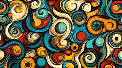 Abstract Swirl Pattern in Vibrant Colors