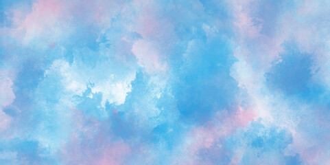 cloudy and soft sky blue blurred and grainy Blue powder explosion,Hand painted abstract soft sky blue watercolor sky and clouds,Background with clouds on blue sky.