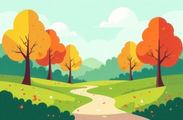 Autumn river with trees . Autumn landscape