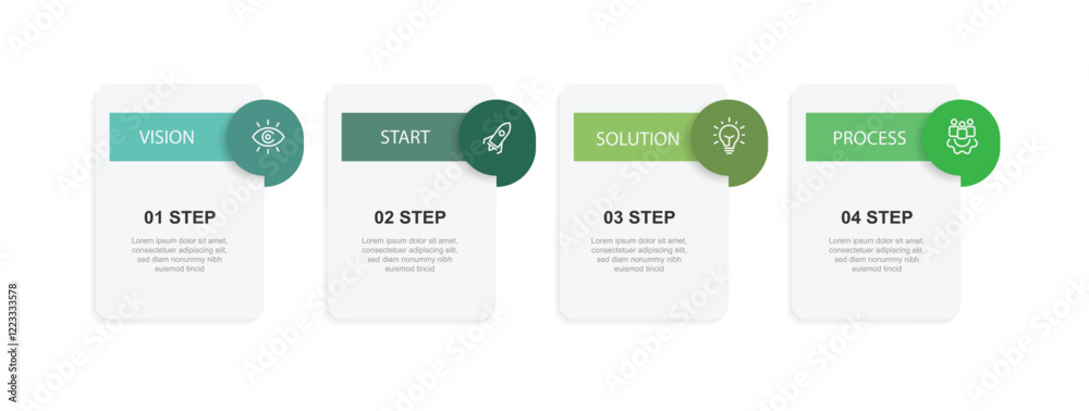 Poster business infographic template vector with 4 step or option