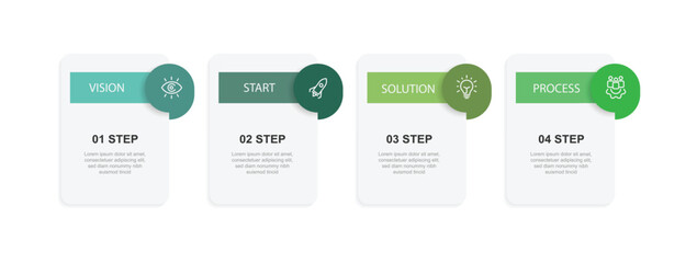 Business infographic template vector with 4 step or option 