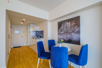 Interior of living room in modern flat apartments