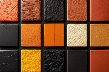 Fototapeta premium Aesthetic Collection of Textures and Color Swatches for Creative Projects and Design Inspiration in Earthy Tones and Soft Pastels