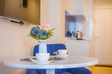 Interior of living room in modern flat apartments