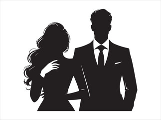 "Man & Woman Silhouette Design for Romantic, Modern, and Minimalist Art Perfect for Couple, Love, and Digital Illustration Projects"