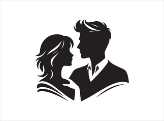 "Man & Woman Silhouette Design for Romantic, Modern, and Minimalist Art Perfect for Couple, Love, and Digital Illustration Projects"