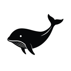 Whale Silhouette Vector Art and Black Whale Illustration Design