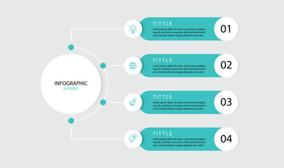 Diagram circle infographic with 4 slide. Vector template can be used for workflow layout, business presentation and web graphic design 