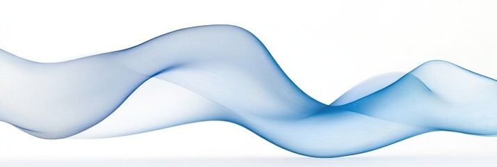 Obraz premium Delicate blue fabric flows smoothly across a white background, creating a sense of movement and elegance