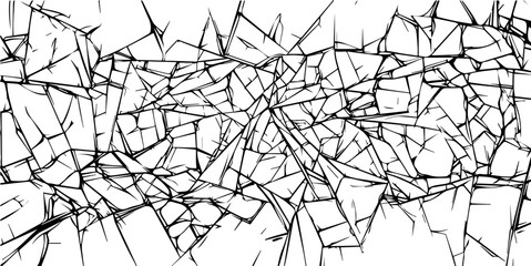 abstract shattered glass texture with sharp fragments overlay black vector pattern