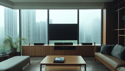 Fototapeta premium Modern Apartment with City View