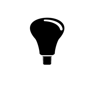 Led Light Bulb, Electric Lightbulb Solid Flat Vector Icon Isolated on White Background.