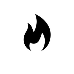 Blaze Fire, Burn Flame, Bonfire, Campfire Solid Flat Vector Icon Isolated on White Background.