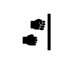 Strength Fist Punched Wall, Power Hand Solid Flat Vector Icon Isolated on White Background.