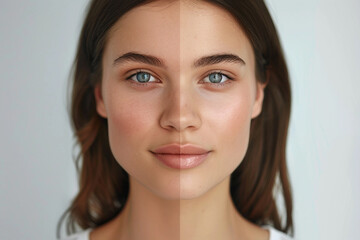 Naklejka premium Young girl lying and enjoying peeling and antioxidant facial beauty generative AI