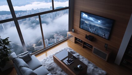 Fototapeta premium Luxury Penthouse Apartment with Stunning City View