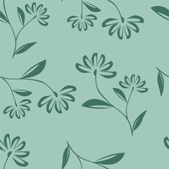 Seamless floral pattern, liberty ditsy print in a colorful summer motif. Cute botanical wallpaper, textile design: small hand drawn flowers, tiny leaves, simple abstract bouquets.