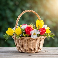 Obraz premium basket of tulips