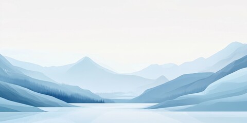 Serene Blue Mountain Lake Landscape Scene