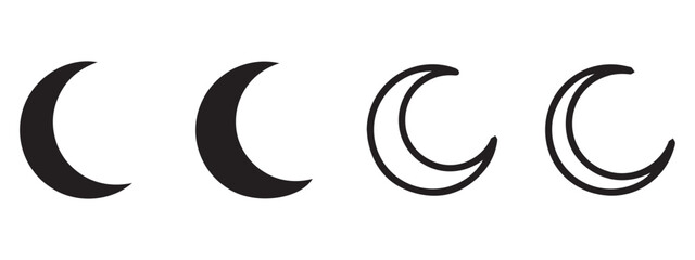 Crescent moon vector set. Vector Design on White Background illustration eps 10