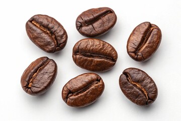 Fototapeta premium Group of coffee beans isolated on white background