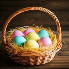 easter eggs in basket