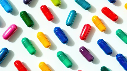 different dietary supplements in capsules natural supplements. Selective focus.