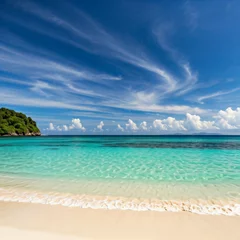 Tableau sur plexiglas Plage et Mer tropical beach with blue sky  © Joshi Studio