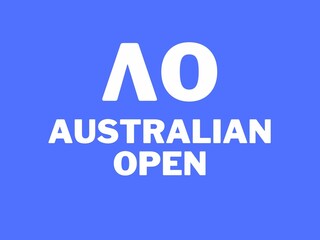 Australian Open Tennis Tournament - Blue Background Illustration