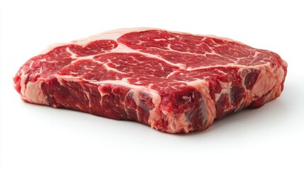 Fresh Raw Beef Chuck Steak Isolated on White Background