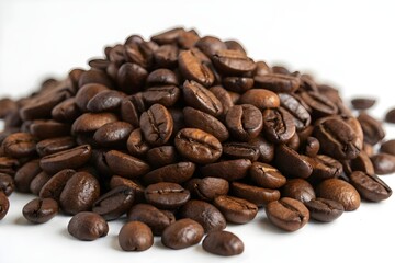 Obraz premium Roasted coffee beans isolated on white background