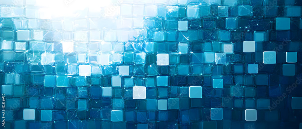 Canvas Prints a blue background with many small squares and crosses