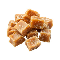 Salted Caramel with Candied Ginger Chunks Isolated on Transparent Background