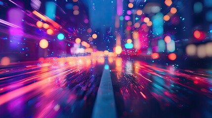 A captivating portrait of a young woman with curly hair lost in thought, surrounded by vibrant neon lights, creating a mesmerizing urban night atmosphere.