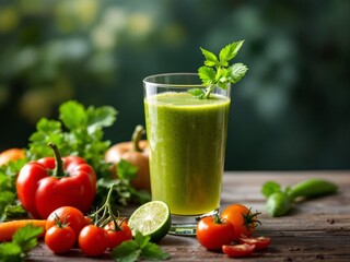 Fototapeta premium Fresh vegetable juice. 
