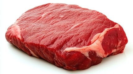 Fresh Raw Beef Steak Isolated on White Background for Cooking