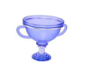 A 3d icon of purple glassmorphism trophy cup