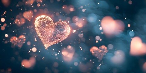 red heart on a dark background