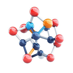 Obraz premium Molecule structure depicting biological and chemical concepts with colorful atoms and bonds, Molecule with biology and chemical concept Transparent background