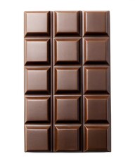 Chocolate bar with a classic design and smooth texture on a clean background