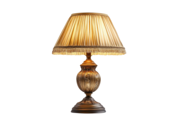 Vintage table lamp isolated on white with clipping path PMG