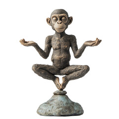 Monkeys showcase balance and tranquility with artistic expression on a clean Transparent background, Monkeys Embrace The Art Balance, PNG background