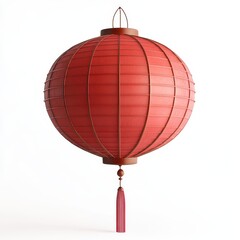 Obraz premium A vibrant red paper lantern, traditionally used for celebrations, showcasing its round shape and decorative tassel.