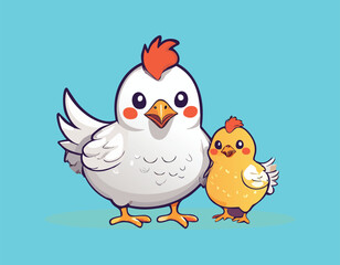 Cute Chicken Crowing Cartoon Vector, and download Cute Mom Chicken.