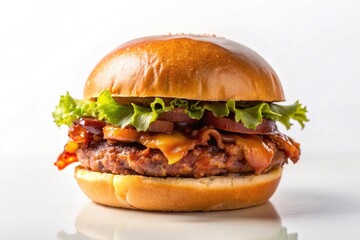 hamburger on a black background