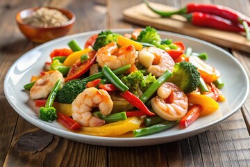 stir fried shrimp with vegetables