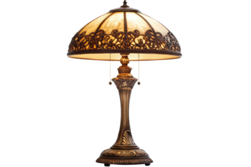 Vintage table lamp isolated on white with clipping path PMG