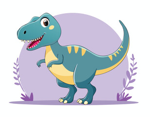 A colorful dinosaur cartoon character vector. 